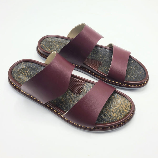 Signature Men's Slippers (Soft Sole Maroon)